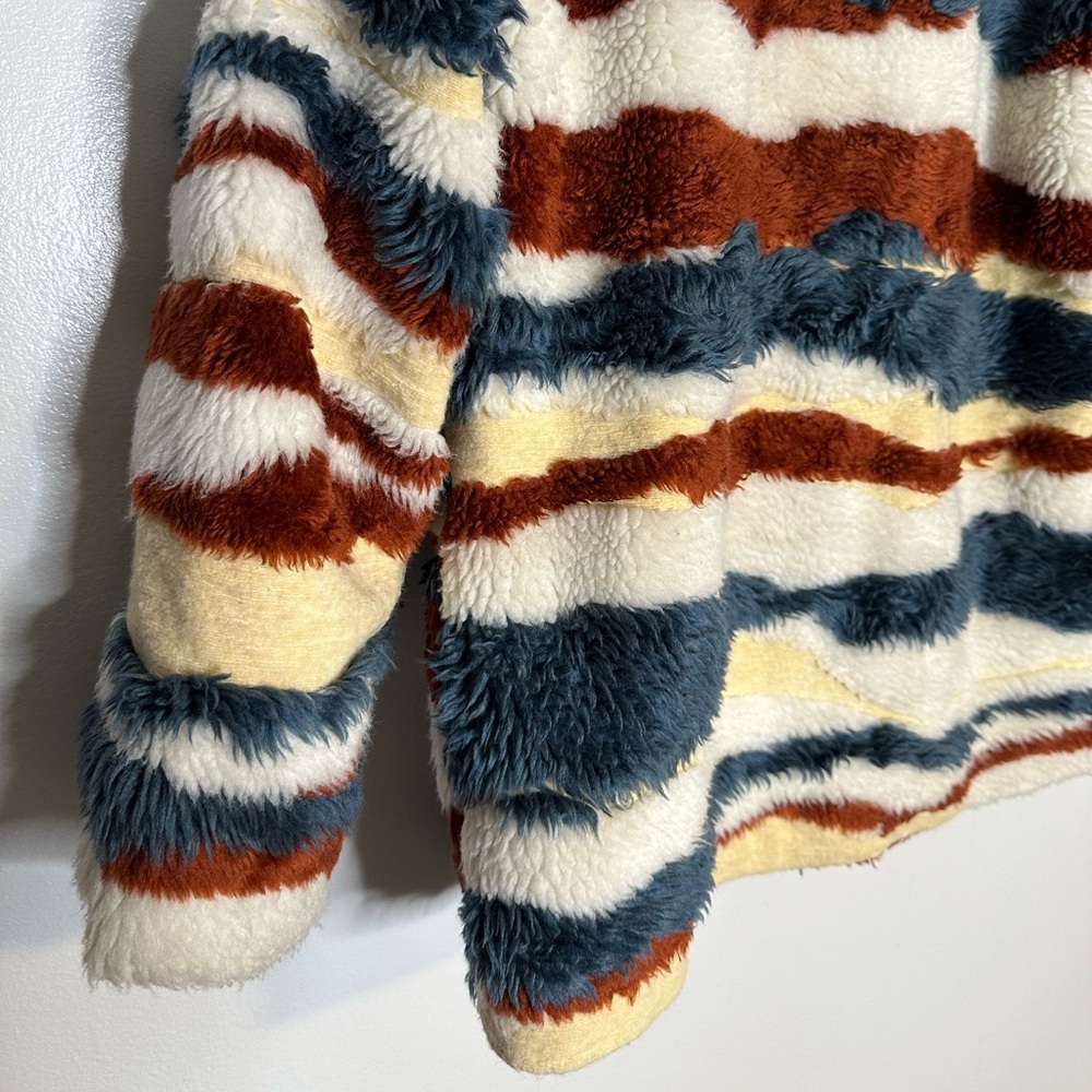 Anthropologie Leona Faux Fur Striped Collared Coat - Picture 7 of 7